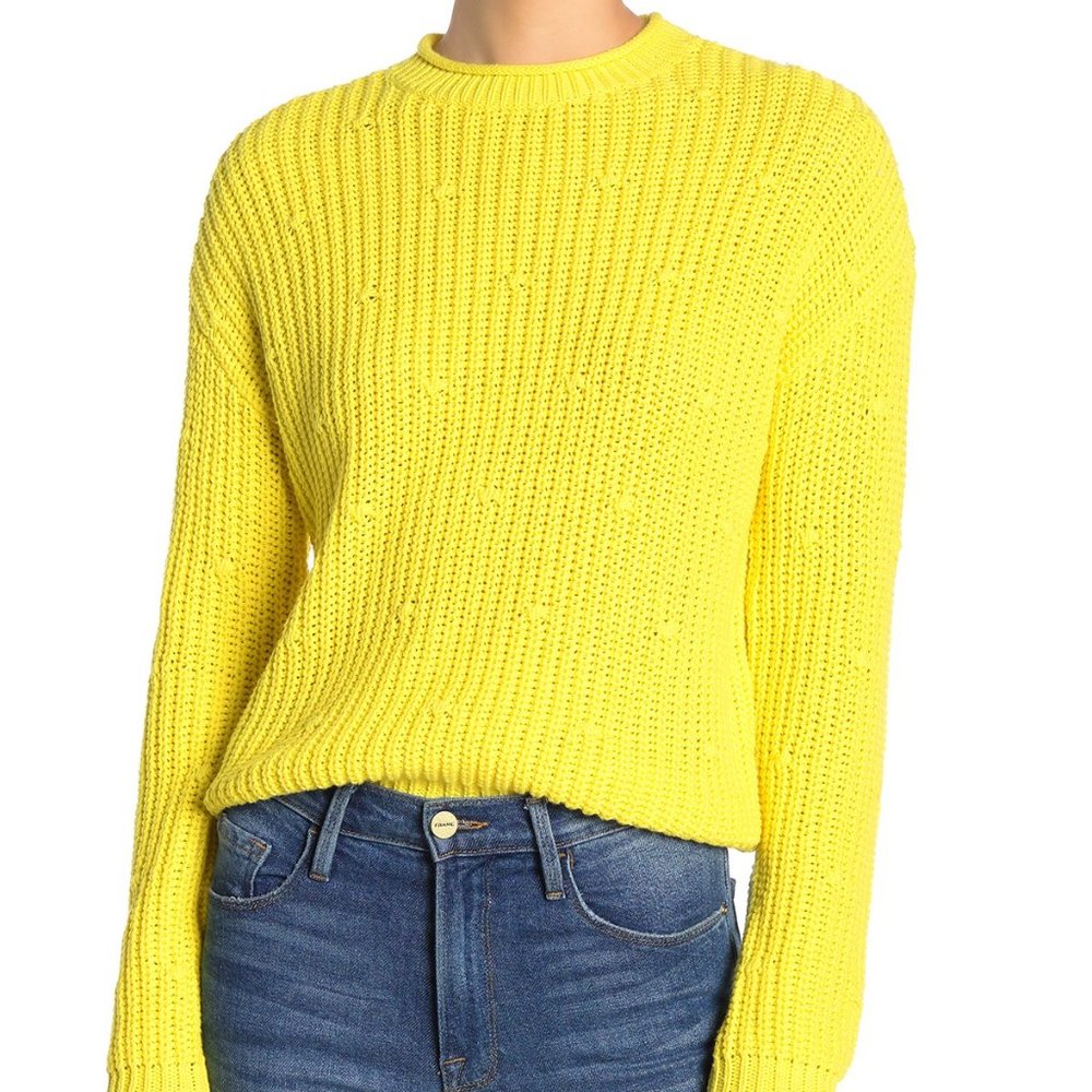 Abound Ribbed Knit Dolman Sweater Yellow Meadow NWOT